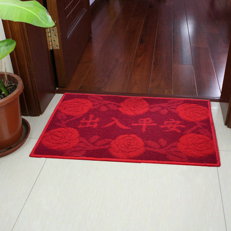 防滑防水地垫门垫地毯脚垫门进门垫玫瑰出入平安垫子入户除尘垫